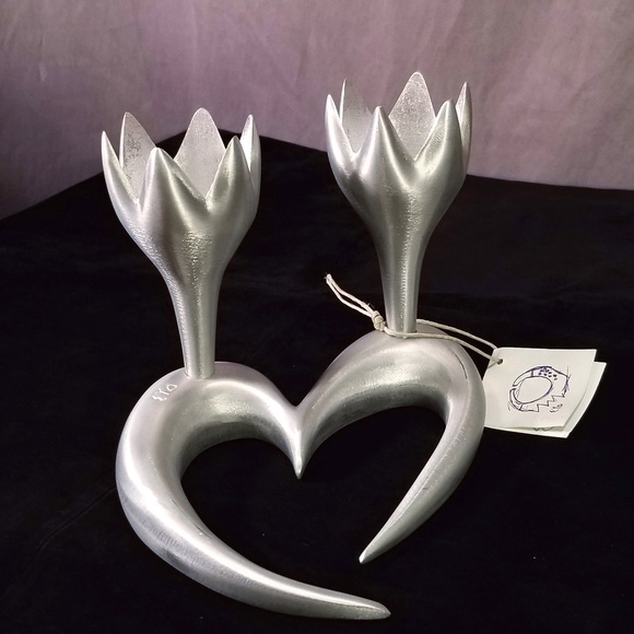 Shraga Landesman Other - Heart/Flower Shabbat Shraga Landesman Candlesticks
